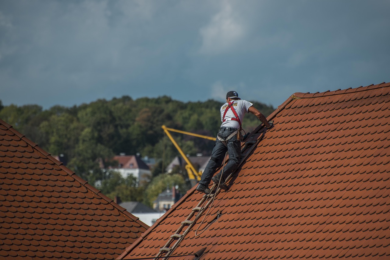 roofing workers tiles